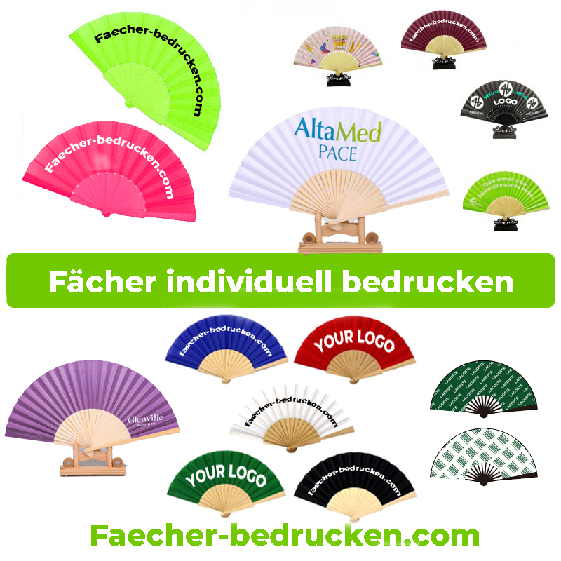 Fächer mit Logo bedrucken | Individuelle Werbefächer ab 100 Stück - Faecher-bedrucken.com