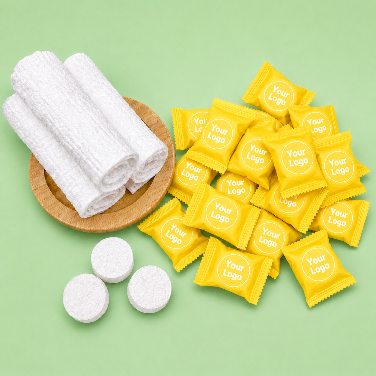 Custom Compressed Towel Tablets with Logo | Personalized Promotional Towels - custom-compressed-towel.com